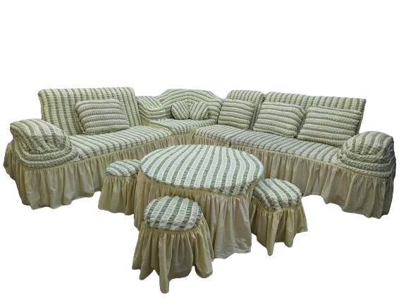 Turkey stripe corner sofa cover