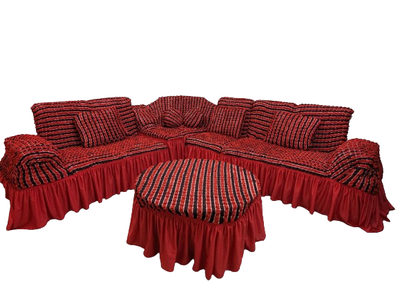 Turkey stripe corner sofa cover